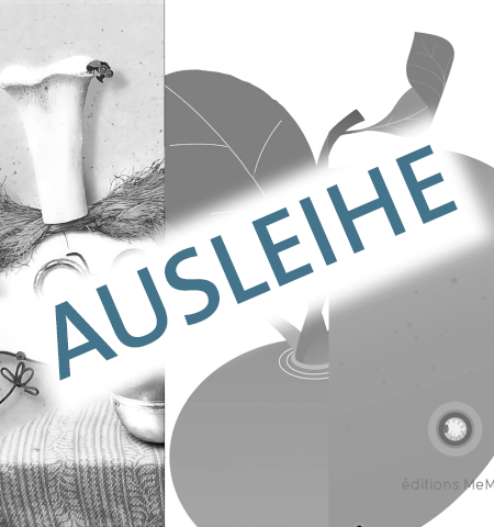 Die Cover der Bücher zum Thema Ernährung. Über ihnen ist das Wort "Ausleihe" geschrieben.